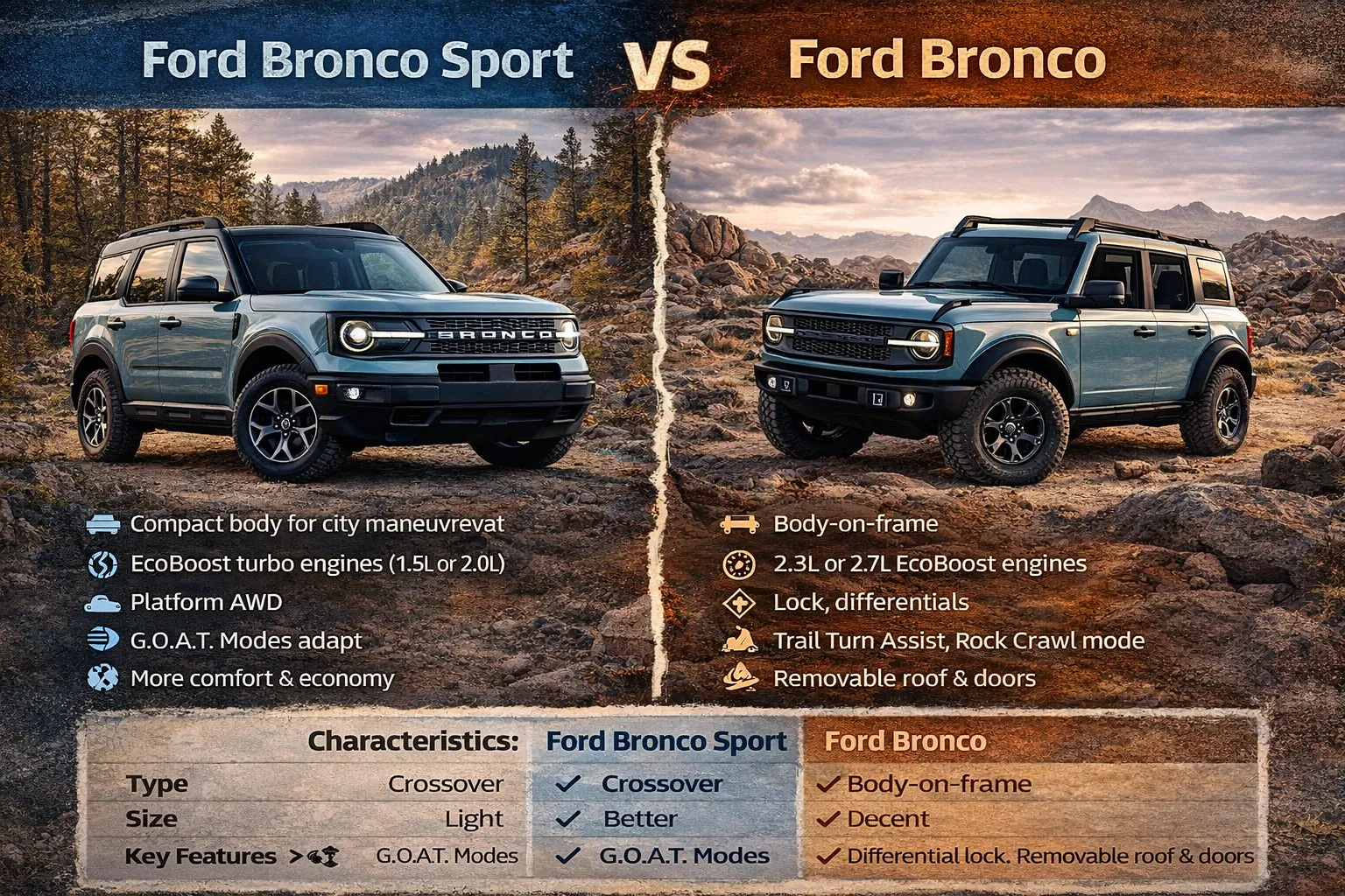Ford Bronco Sport vs Ford Bronco